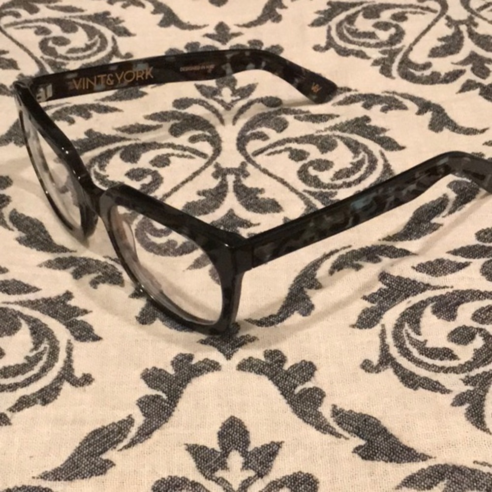 Vint & York “Ritzy” Eyeglass Frames Dark Brown Tortoise & Turquoise Blue - Picture 16 of 16